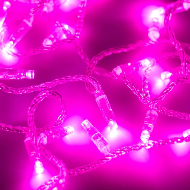 Светодиодная гирлянда ARD-STRING-CLASSIC-10000-CLEAR-100LED-STD PINK (230V, 7W) (ARDCL, IP65)