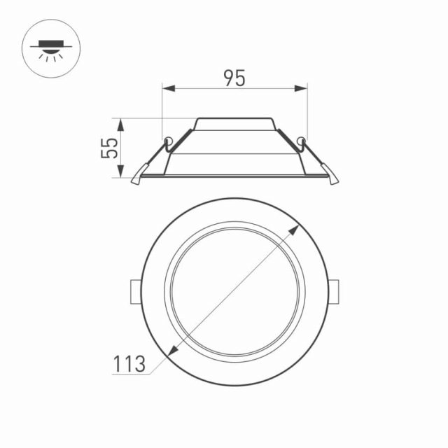 Светильник IM-CYCLONE-R115-10W Warm3000 (WH, 90 deg) (ARL, IP40 Металл, 3 года)