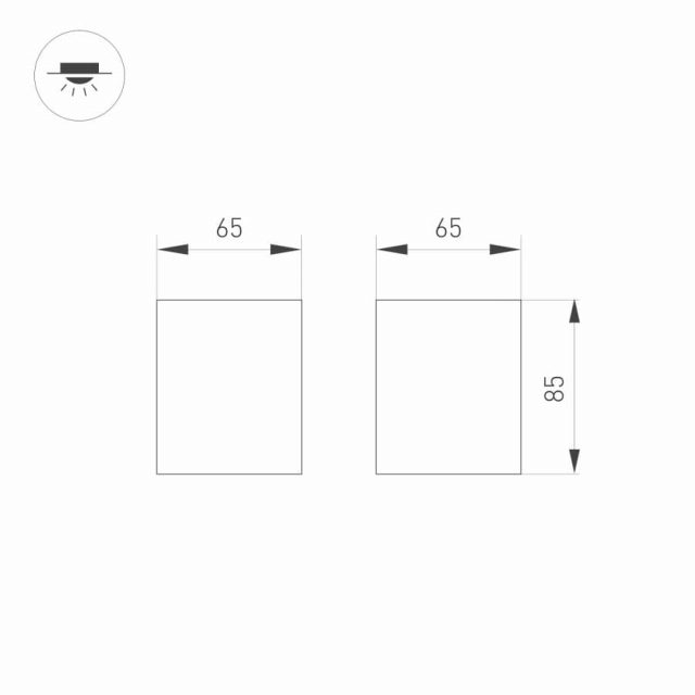 Светильник SP-ORIENT-SURFACE-TC-S65x65-10W Day4000 (WH, 30 deg, 230V) (ARL, IP20 Металл, 5 лет)