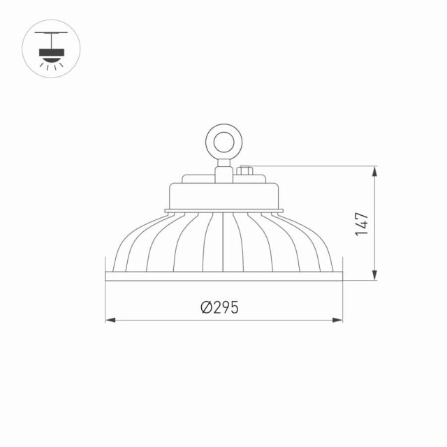 Светильник SP-DRAGON-PREMIUM-R295-80W Day5000 (GR, 120 deg, 230V) (ARL, IP65 Металл, 5 лет)