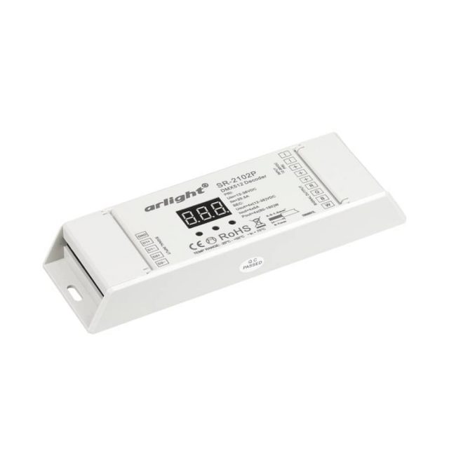 Декодер DMX SR-2102P (12-36V, 240-720W, 4CH) (ARL, IP20 Пластик, 3 года)