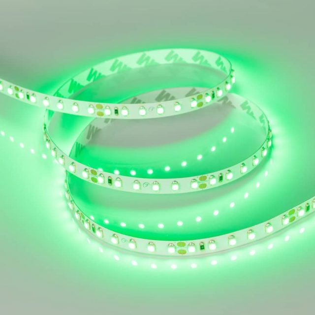 Лента RT 2-5000 24V Green 2x (3528, 600 LED, LUX) (ARL, 9.6 Вт/м, IP20)