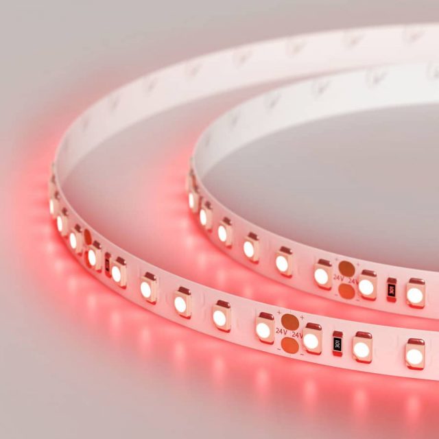 Лента RT 2-5000 24V Red 2х (3528, 600 LED, LUX) (ARL, 9.6 Вт/м, IP20)