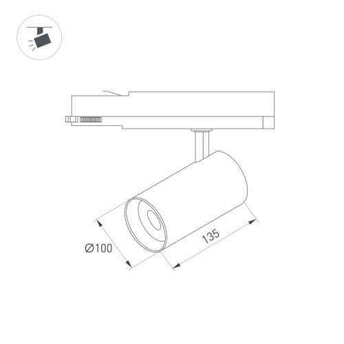 Светильник LGD-NIKA-4TR-R100-40W Day4000 (BK, 24 deg, 230V) (ARL, IP20 Металл, 5 лет)