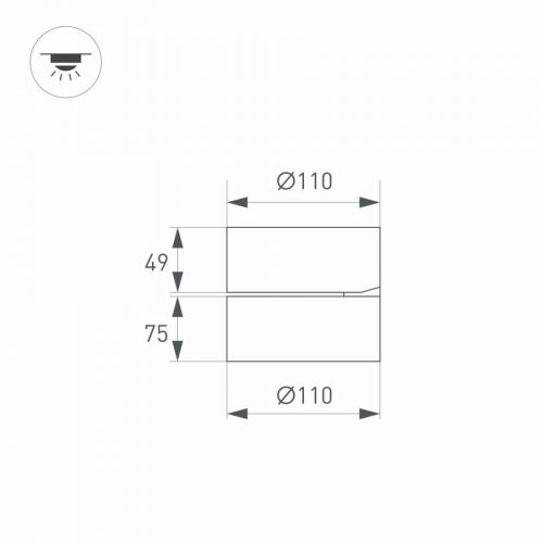 Светильник SP-RONDO-FLAP-R110-25W Day4000 (BK, 110 deg) (ARL, IP40 Металл, 3 года)