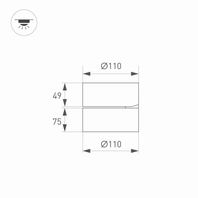 Светильник SP-RONDO-FLAP-R110-25W Warm3000 (WH, 110 deg) (ARL, IP40 Металл, 3 года)