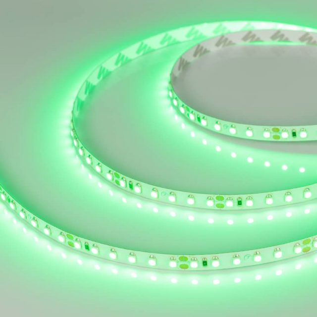 Лента RT 2-5000 24V Green 2x (3528, 600 LED, LUX) (ARL, 9.6 Вт/м, IP20)