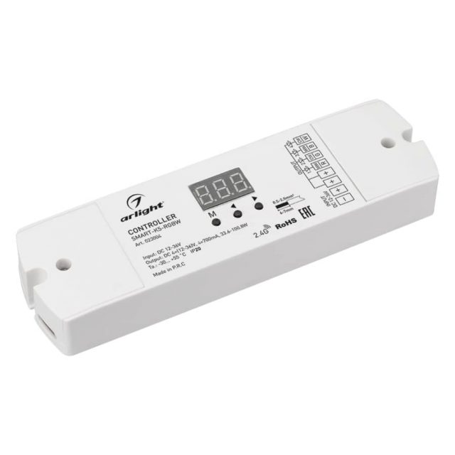 Контроллер тока SMART-K5-RGBW (12-36V, 4x700mA, 2.4G) (ARL, IP20 Пластик, 5 лет)