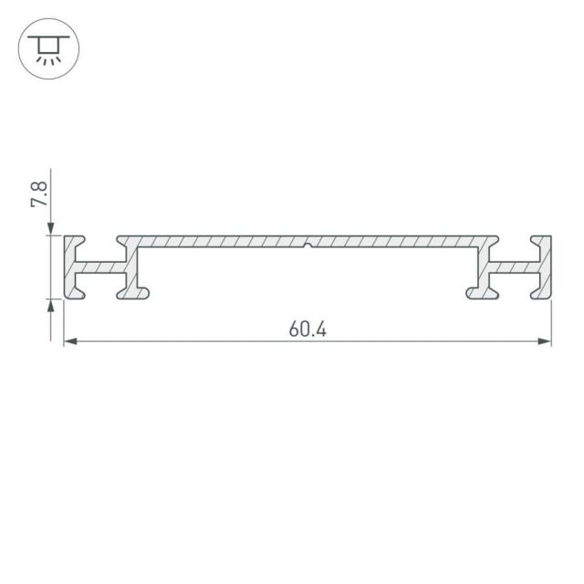 Профиль-держатель PHS-3X-BASE-H7.8-2000 ANOD (ARL, Алюминий)