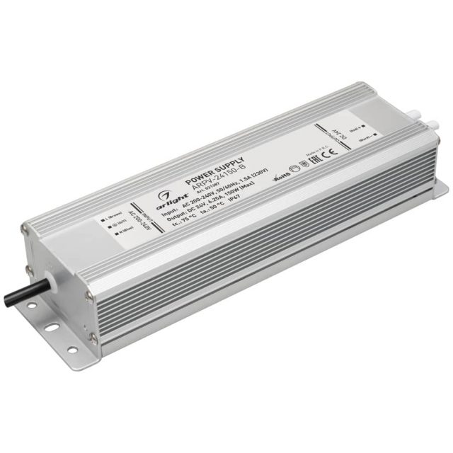 Блок питания ARPV-24150-B (24V, 6.3A, 150W) (ARL, IP67 Металл, 3 года)