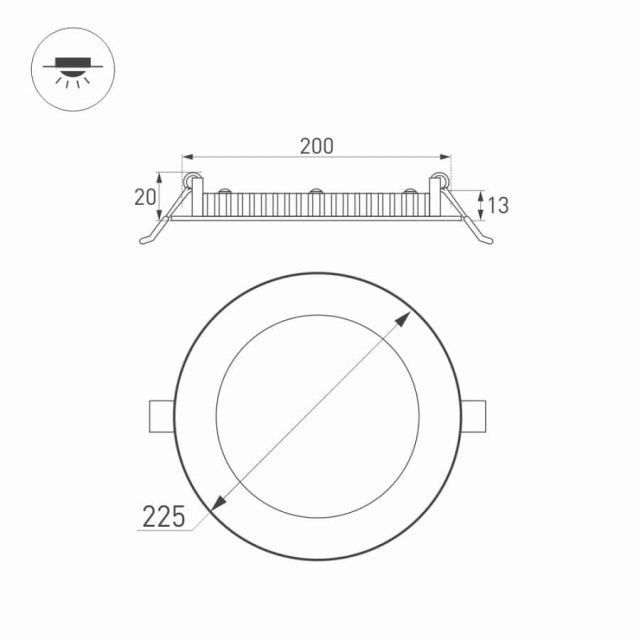 Светильник DL-225M-21W Day White (ARL, IP40 Металл, 3 года)