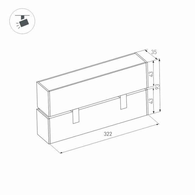 Светильник MAG-LASER-FOLD-45-S320-12W Warm3000 (BK, 15 deg, 24V) (ARL, IP20 Металл, 3 года)