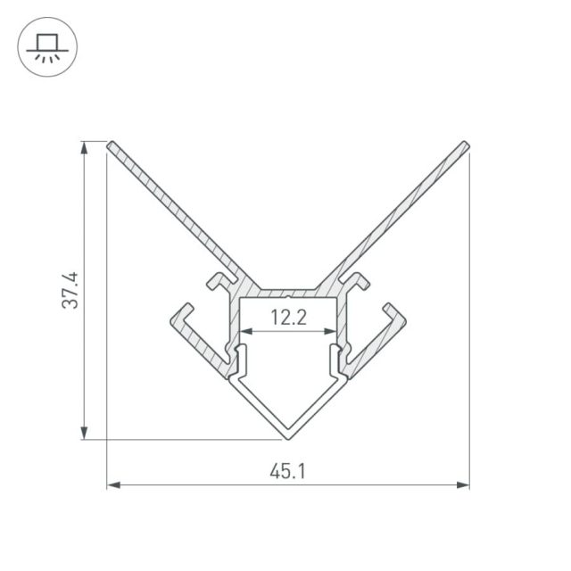 Профиль ARH-DECORE-S12-EXT-2000 ANOD внешний (ARL, Алюминий)