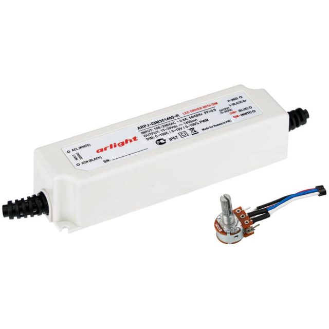 Блок питания ARPJ-DIM301400-R (42W, 1400mA, 0-10V) (ARL, IP65 Пластик, 2 года)