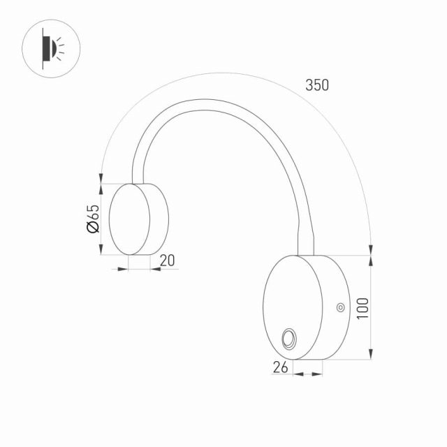 Светильник SP-SON-R90-3W Warm3000 (BK, 100 deg, 230V) (ARL, IP20 Металл, 3 года)