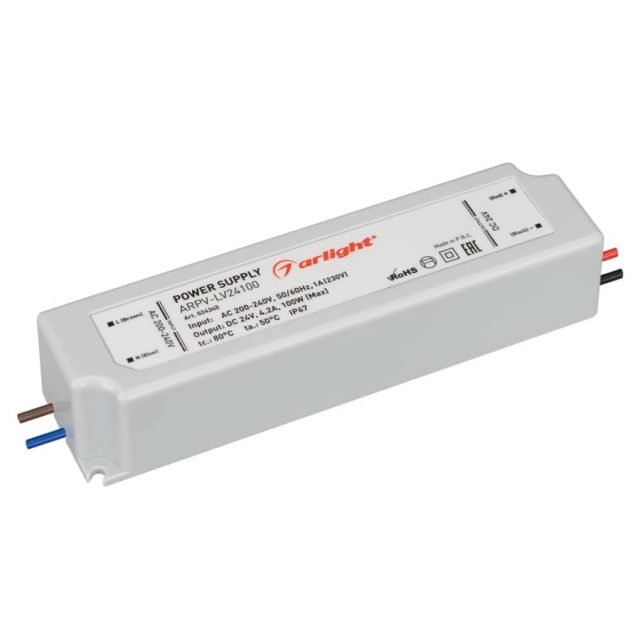 Блок питания ARPV-LV24100 (24V, 4.2A, 100W) (ARL, IP67 Пластик, 2 года)