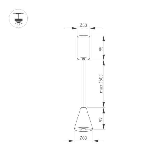 Светильник SP-ELEMENTA-CONE-R83-9W Warm3000 (BK, 39 deg, 230V) (ARL, IP40 Металл, 3 года)