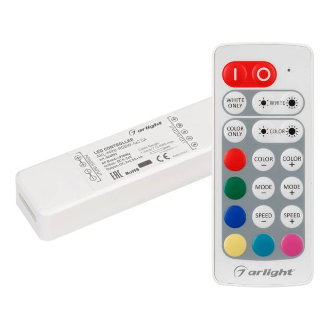 Контроллер ARL-MINI-RGBW-4×2.5A (5-24V, RF ПДУ 20кн) (ARL, IP20 Пластик, 1 год)