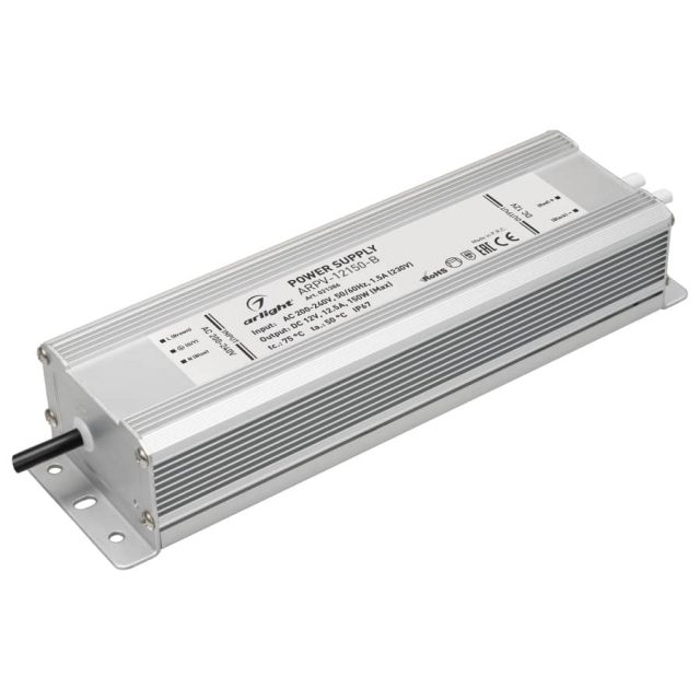 Блок питания ARPV-12150-B (12V, 12.5A, 150W) (ARL, IP67 Металл, 3 года)