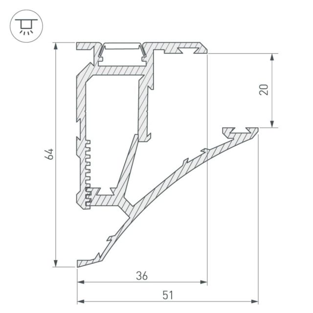 Профиль SHELF-620-2000-SET ANOD (ARL, Алюминий)