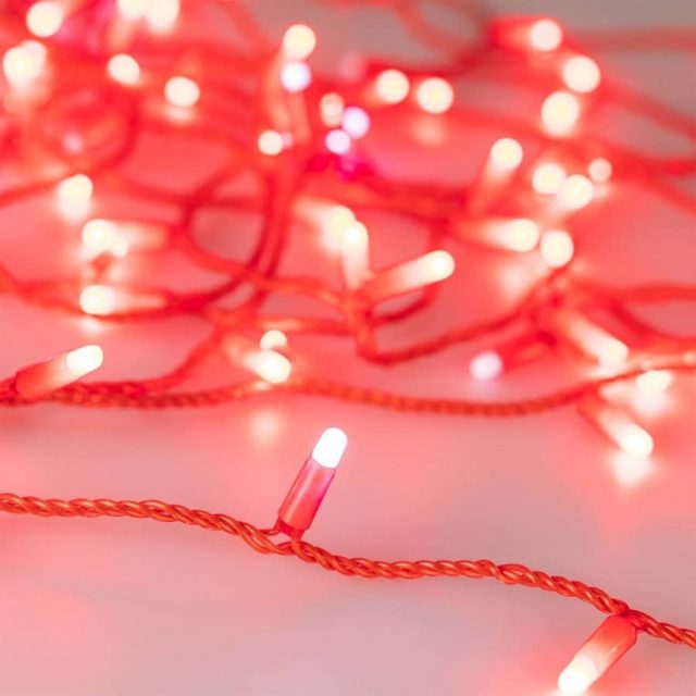 Светодиодная гирлянда ARD-STRING-CLASSIC-10000-RED-100LED-MILK-FLASH Red (230V, 7W) (ARDCL, IP65)