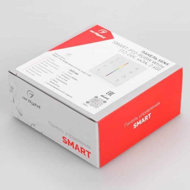 Панель Sens SMART-P22-RGBW White (12-24V, 4x3A, 2.4G) (ARL, IP20 Пластик, 5 лет)