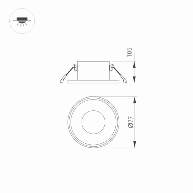 Корпус PLURIO-BASE-BUILT-R77 (WH, 1-2, 200mA) (ARL, IP20 Металл, 3 года)