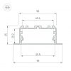 Профиль KLUS-POWER-W50-FS-2000 ANOD (ARL, Алюминий)