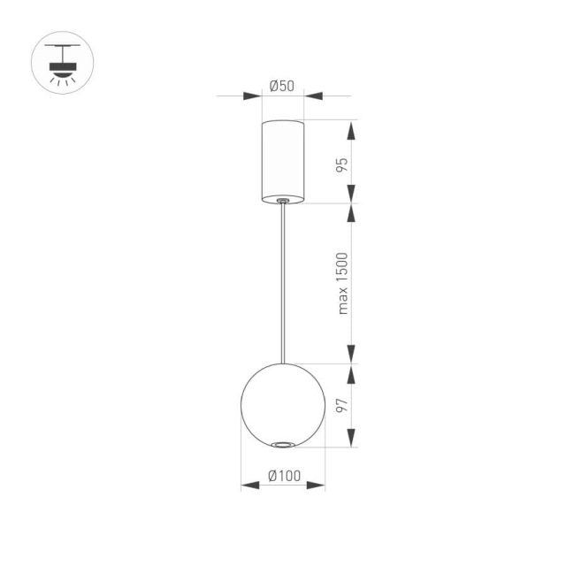 Светильник SP-ELEMENTA-ORB-R100-9W Day4000 (WH, 39 deg, 230V) (ARL, IP40 Металл, 3 года)