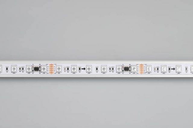 Лента DMX-5000-5060-60 24V Cx6 RGB (12mm, 14.4W/m, IP20) (ARL, Открытый, IP20)