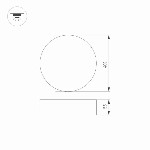 Светильник SP-RONDO-R400-48W Day4000 (WH, 120 deg, 230V) (ARL, IP40 Металл, 3 года)