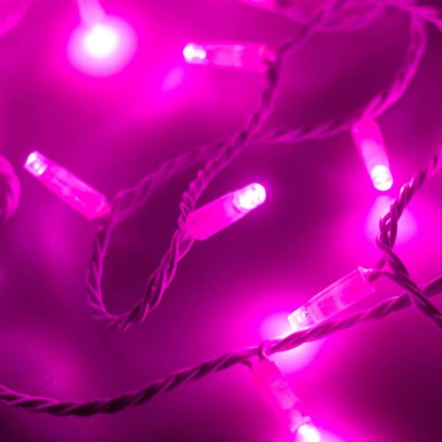 Светодиодная гирлянда ARD-STRING-CLASSIC-10000-WHITE-100LED-STD PINK (230V, 7W) (ARDCL, IP65)