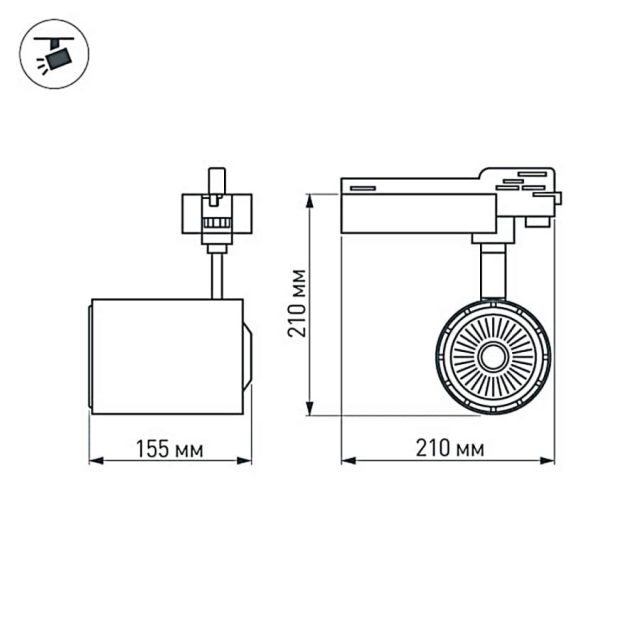 Светодиодный светильник LGD-1530BK-30W-4TR White 24deg (ARL, IP20 Металл, 3 года)