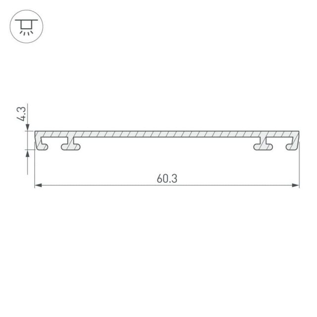 Профиль-держатель PHS-3X-BASE-H4.3-2000 ANOD (ARL, Алюминий)