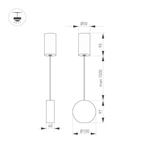 Светильник SP-ELEMENTA-ROLL-R100-9W Day4000 (WH, 39 deg, 230V) (ARL, IP40 Металл, 3 года)