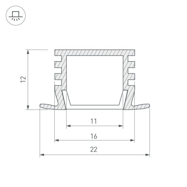 Профиль PDS-F-2000 ANOD Black (ARL, Алюминий)