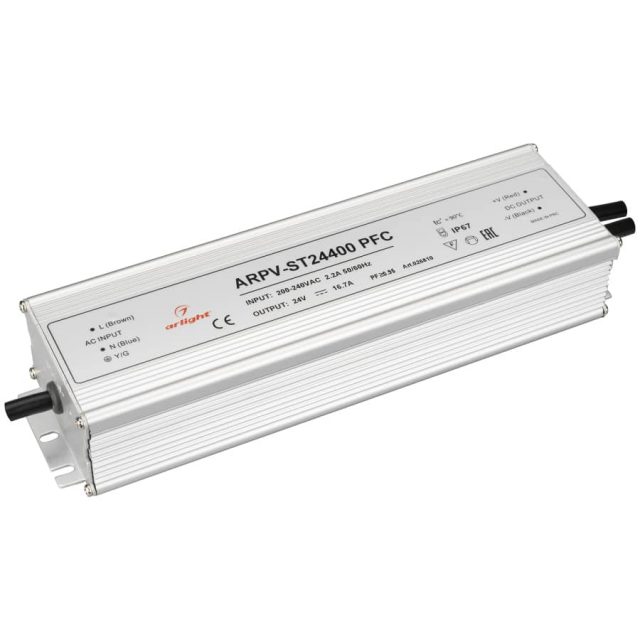 Блок питания ARPV-ST24400 PFC (24V, 16.7A, 400W) (ARL, IP67 Металл, 5 лет)