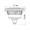 Лампа AR111-FORT-GU10-12W-DIM Warm3000 (Reflector, 24 deg, 230V) (ARL, Металл)