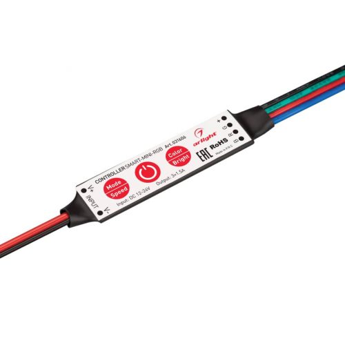 Контроллер SMART-MINI-RGB (12-24V, 3×1.5A) (ARL, IP20 Пластик, 5 лет)