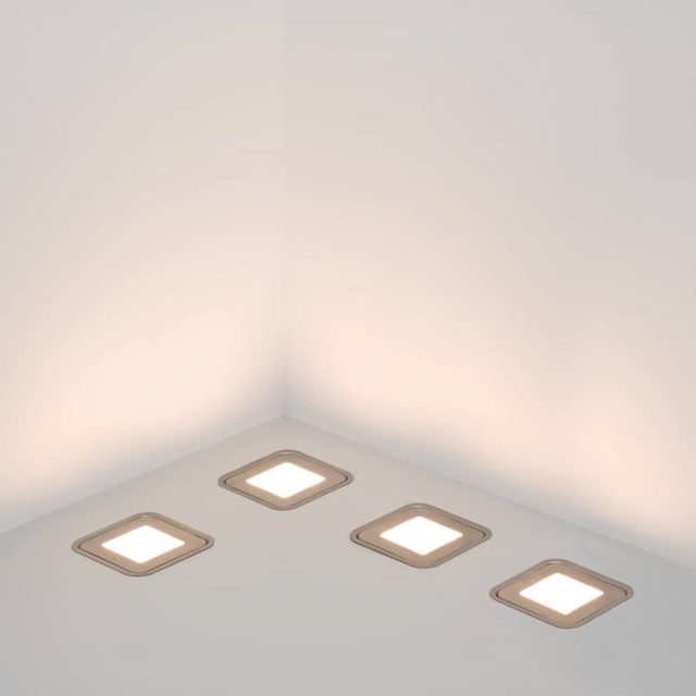 Набор KT-S-6×0.6W LED Day White 12V (квадрат) (ARL, IP67 Металл, 1 год)