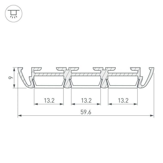 Профиль PHS-3X-2000 ANOD (ARL, Алюминий)