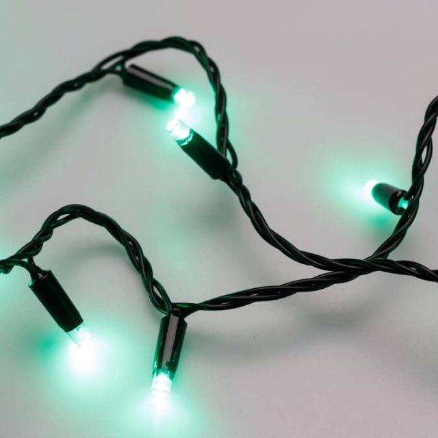 Светодиодная гирлянда ARD-STRING-CLASSIC-10000-BLACK-100LED-STD GREEN (230V, 7W) (ARDCL, IP65)