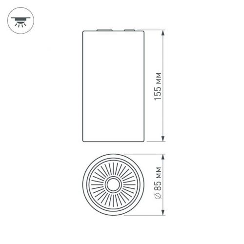 Светильник SP-POLO-SURFACE-R85-15W White5000 (BK-GD, 40 deg) (ARL, IP20 Металл, 3 года)