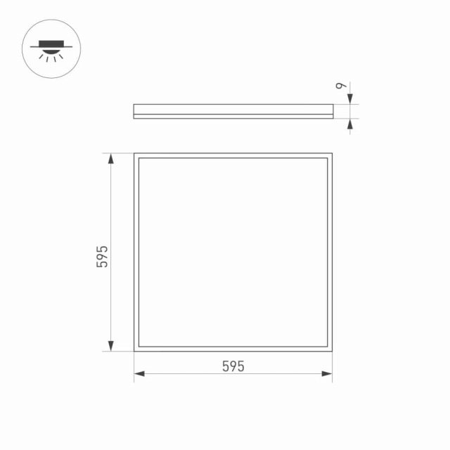 Светильник DL-INTENSO-S600x600-40W Day4000 (WH, 120 deg, 230V) (ARL, IP20 Металл, 3 года)