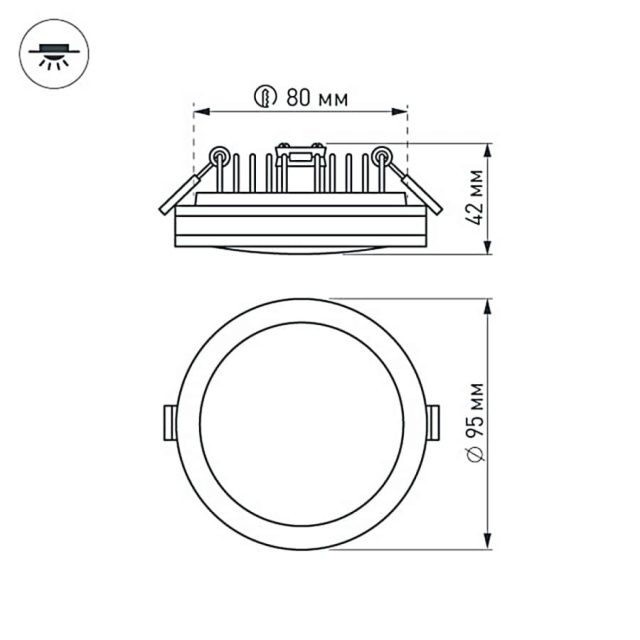 Светодиодная панель LTD-95SOL-10W Warm White (ARL, IP44 Пластик, 3 года)