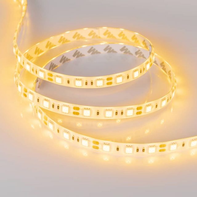 Лента RTW 2-5000SE 12V Yellow 2x (5060, 300 LED, LUX) (ARL, 14.4 Вт/м, IP65)