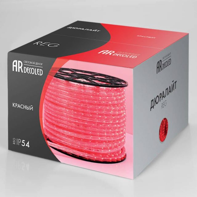Дюралайт ARD-REG-LIVE Red (220V, 24 LED/m, 100m) (ARDCL, Закрытый)