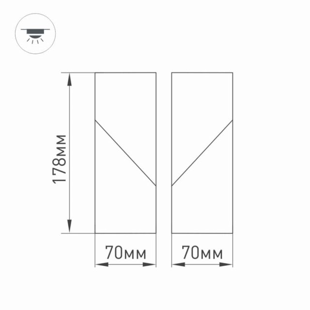 Светильник SP-TWIST-SURFACE-S60x60-12W Day4000 (WH-BK, 30 deg) (ARL, IP40 Металл, 3 года)