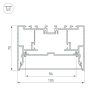 Профиль с экраном S2-LINE-10570-2500 ANOD+OPAL (ARL, Алюминий)