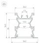 Профиль с экраном ALU-WIDE-FL-H35-2000 ANOD+FROST (ARL, Алюминий)